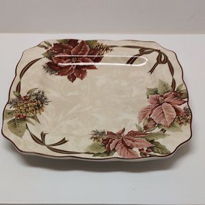 222 Fifth Yuletide Celebration  Poinsettia Square Dinner Plate
